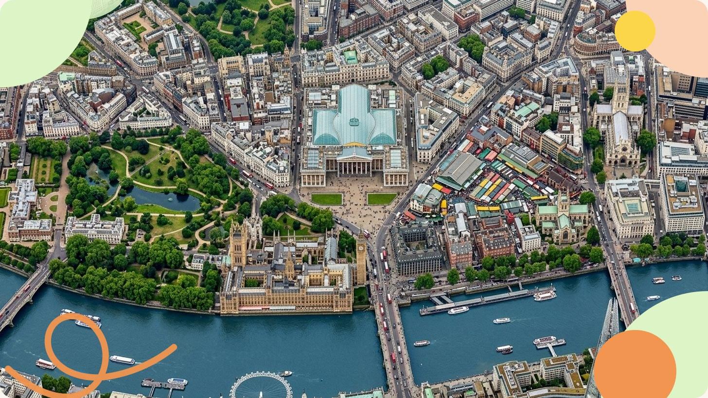 Vue sur la cathédrale Saint-Paul et les bâtiments historiques de Londres depuis la Tamise par beau temps
